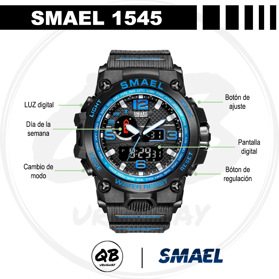 Reloj SMAEL 1545 Detalles azul